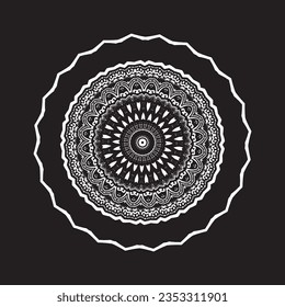 Luxury ornamental mandala design background in gold, Luxury wedding invitation, Ornamental floral corner frame, black background with gold mandala decoration