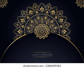 Luxury ornamental mandala design background in gold, Luxury wedding invitation card, Ornamental floral corner frame, gold mandala decoration for marketing agency