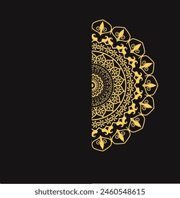 luxury ornamental mandala design background in gold color