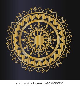 Luxury ornamental mandala design background in gold color

