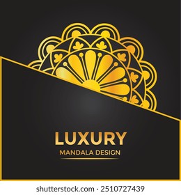 Luxury ornamental mandala design background in gold color