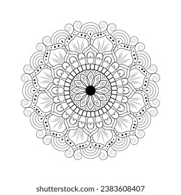 Luxury ornamental mandala design, mandala, black and white color mandala