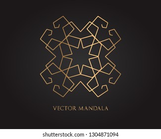 Luxury ornamental mandala design gold color, Flower Vintage  Vector Logo and icon.