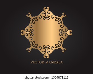 Luxury ornamental mandala design gold color, Flower Vintage  Vector Logo and icon.