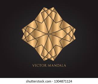 Luxury ornamental mandala design gold color, Flower Vintage  Vector Logo and icon.