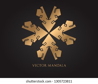 Luxury ornamental mandala design gold color, Flower Vintage  Vector Logo and icon.