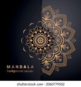 luxury ornamental mandala design gold color vector. mandala design