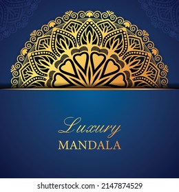 Luxury ornamental mandala design with gold color