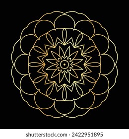 luxury ornamental mandala design in gold color