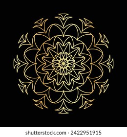 luxury ornamental mandala design in gold color