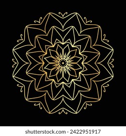 luxury ornamental mandala design in gold color