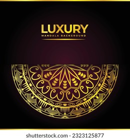 Luxury ornamental mandala design with golden arabesque pattern