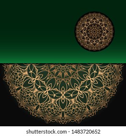 Luxury ornamental mandala design. Vector template card. 
