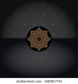 Luxury ornamental mandala design. Vector template card. 