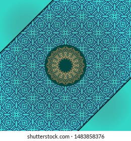 Luxury ornamental mandala design. Vector template card. 