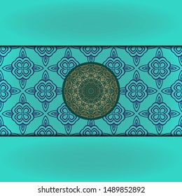 Luxury ornamental mandala design. Vector template card. 