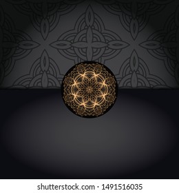 Luxury ornamental mandala design. Vector template card. 