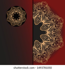 Luxury ornamental mandala design. Vector template card. 