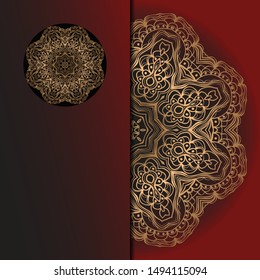 Luxury ornamental mandala design. Vector template card. 
