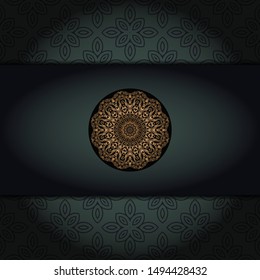 Luxury ornamental mandala design. Vector template card. 