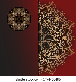 Luxury ornamental mandala design. Vector template card. 