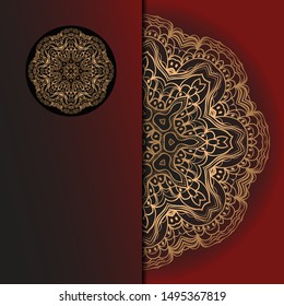 Luxury ornamental mandala design. Vector template card. 