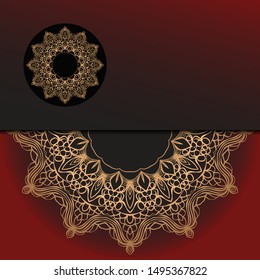 Luxury ornamental mandala design. Vector template card. 