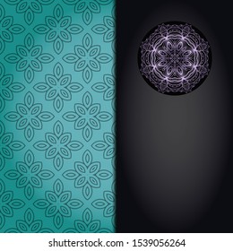 Luxury ornamental mandala design. Vector template card. 