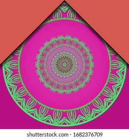 Luxury ornamental mandala design. Vector template card. 