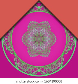 Luxury ornamental mandala design. Vector template card. 