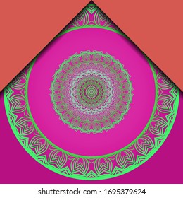 Luxuriöses Ziermandaladesign. Vorlagenkarte Vektorillustration. 