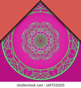 Luxury ornamental mandala design. Vector template card. 