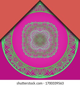 Luxury ornamental mandala design. Vector template card. 