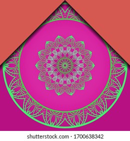 Luxury ornamental mandala design. Vector template card. 