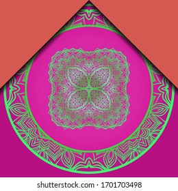 Luxury ornamental mandala design. Vector template card. 