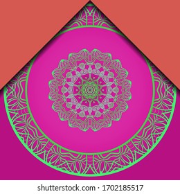Luxury ornamental mandala design. Vector template card. 