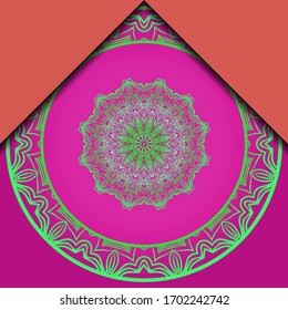 Luxury ornamental mandala design. Vector template card. 