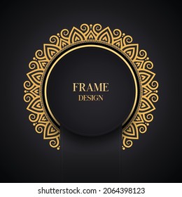 Luxury ornamental mandala illustration background in golden color mandala frame creative mandala