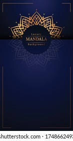 Luxury Ornamental Mandala Islamic Background with Golden Arabesque Patterns for wedding invitation, book cover.