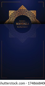 Luxury Ornamental Mandala Islamic Background with Golden Arabesque Patterns