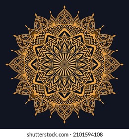 luxury ornamental mandala kdp design gold color