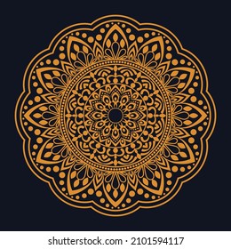 luxury ornamental mandala kdp design gold color