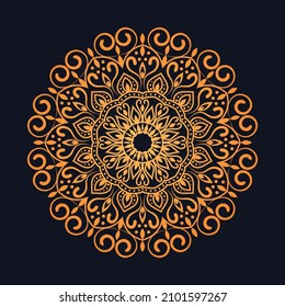 luxury ornamental mandala kdp design gold color