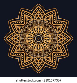 luxury ornamental mandala kdp design gold color