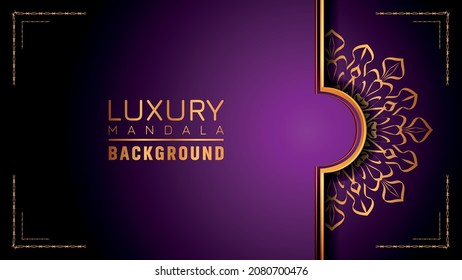 Luxury ornamental mandala logo background, arabesque style.