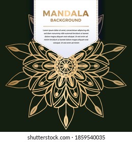 Luxury ornamental mandala Pattern Design in gold color Vector Illustration