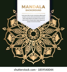 Luxury ornamental mandala Pattern Design in gold color Vector Illustration