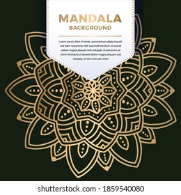 Luxury ornamental mandala Pattern Design in gold color Vector Illustration