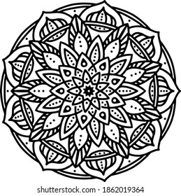 Luxury ornamental mandala Pattern Design in Black and White color Vector Illustration Design