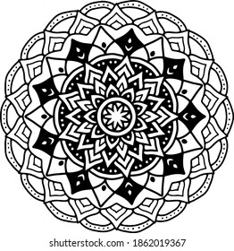 Luxury ornamental mandala Pattern Design in Black and White color Vector Illustration Design